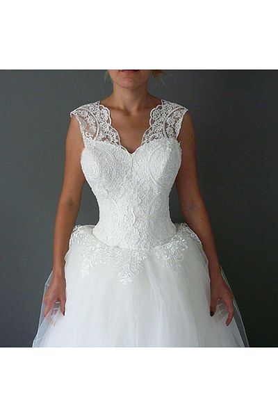 OEM Rochie de mireasa printesa cu maneci din dantela