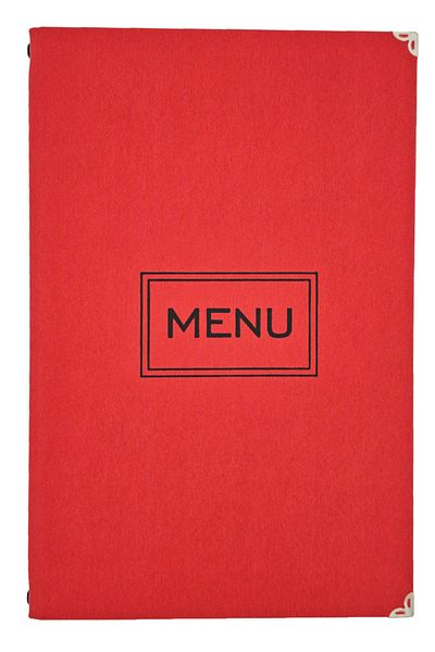 ankara menü A4 Thermo Leather Menu Container, Embossed Printed (Elastic - Snap-On - Drawstring)