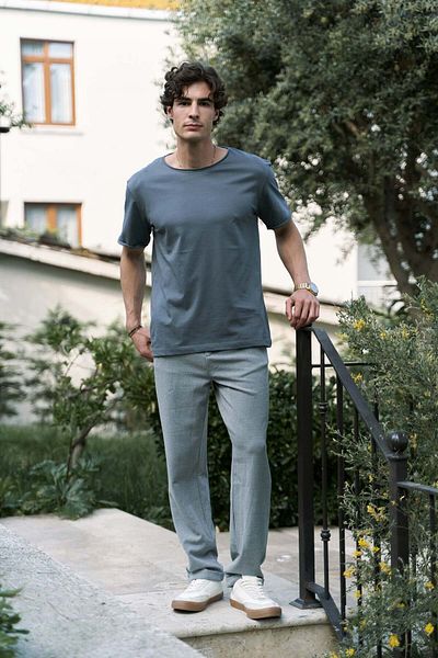 MAİ COLLECTİON Ανδρικό γκρι παντελόνι Glenn