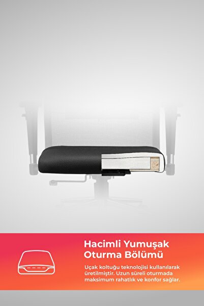 METTA Ergolife Sit 10 Ofis Koltuğu | Fileli, Ayarlanabilir, Siyah, Bilgisayar Sandalyesi -13E.D.1.2A2