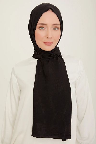 Armine Lyocell Silk Shawl 1002-1 Γεωμετρικό Μοτίβο Μαύρο-31