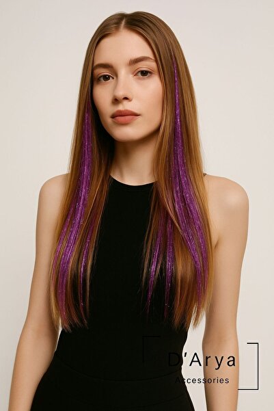Darya Dd223 Sparkling Glitter Tinsel Hair Extension Purple