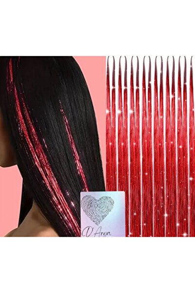 Darya Dd285 Sparkly Glitter Tinsel Hair Extension Red