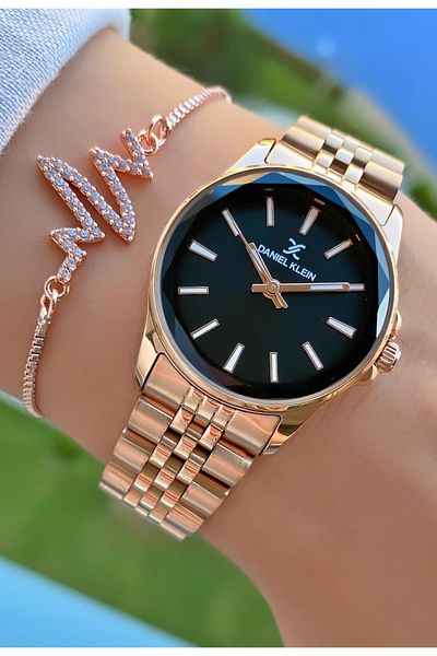 Daniel Klein Brand Rose Gold Color Women's Wristwatch - Bracelet Gift