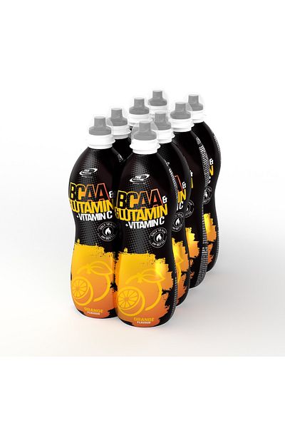 Pro Nutrition Pachet Băutură BCAA Glutamin + Vitamin C - Orange 8 X 600 ml
