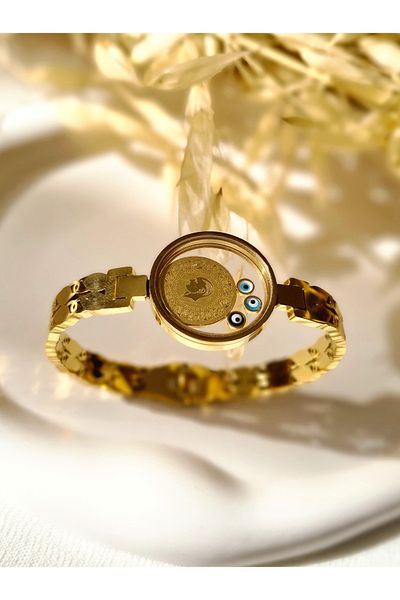 Mirage Design Gold Detailed Steel Bracelet 11