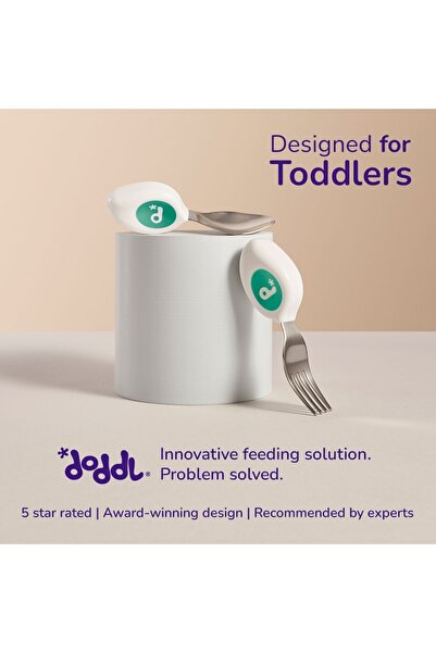 DODDL 1-5 Yaş Ergonomik Kaşık Çatal Seti 2.li Yeşil / Aqua