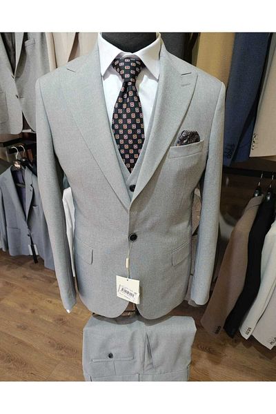 Ted Davıd Slim Fit Suit with Gray Vest