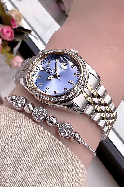 Daniel Klein 3 Atm Waterproof Silver Color Women's Wristwatch and Bracelet Set - DKBY2013C5