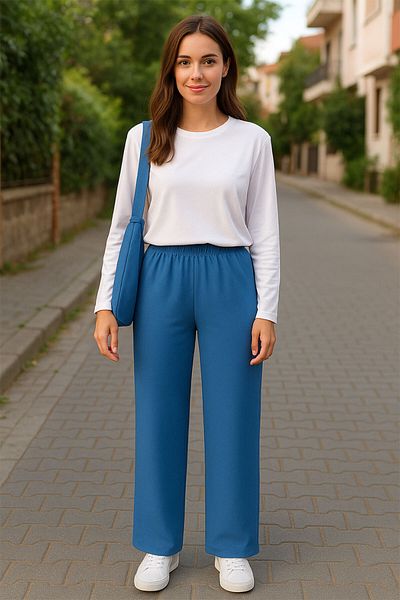 Neva Style بنطلون حجاب باللون الأزرق النيلي 95633ım