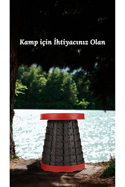 Feronyahome & Garden Kolay Portatif Katlanır Tabure (KIRMIZI)