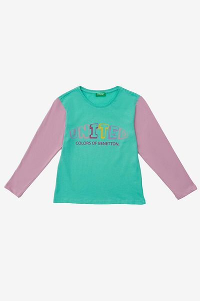 United Colors of Benetton Суитшърт за момиче - спокойна кройка