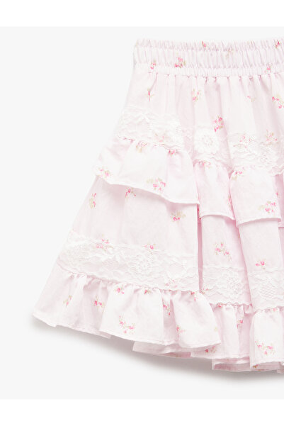 Koton Ruffle Detailed Layered Viscose Skirt