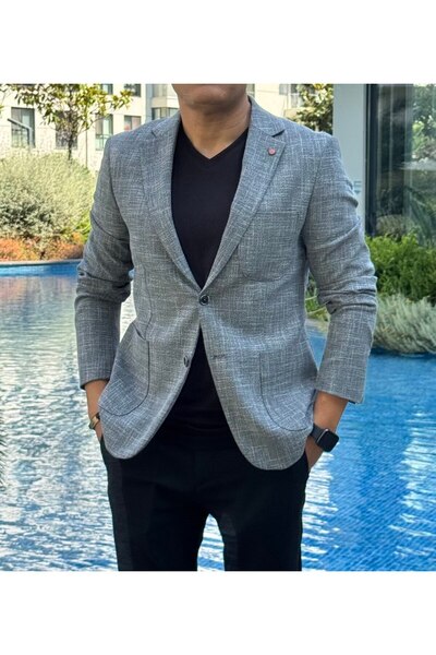 ACTUAL Slim Fit Blazer Tek Ceket 7145-1 R6 Siyah