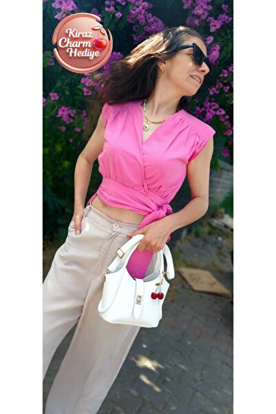 ÇANTA ♥ Piyaa White : Zarafetinize Kiraz Dokunuşu - Kiraz Charm Hediyeli ♥