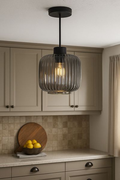 Modavize Munich Modern Living Room - Black Color Single Ceiling Pendant Chandelier - Kitchen and Bedroom