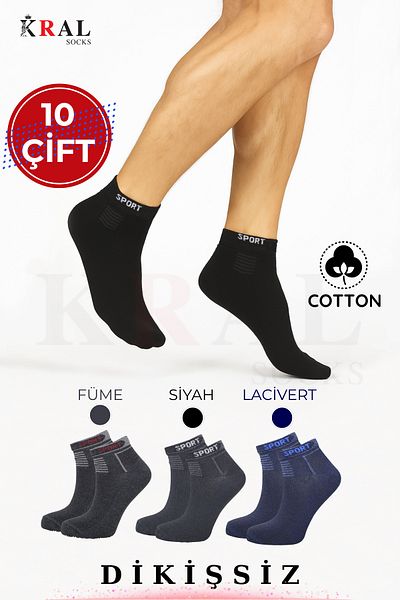 KRAL SOCKS Чорапи унисекс, 10 чифта, парфюмирани, безшевни памучни мъжки чорапи