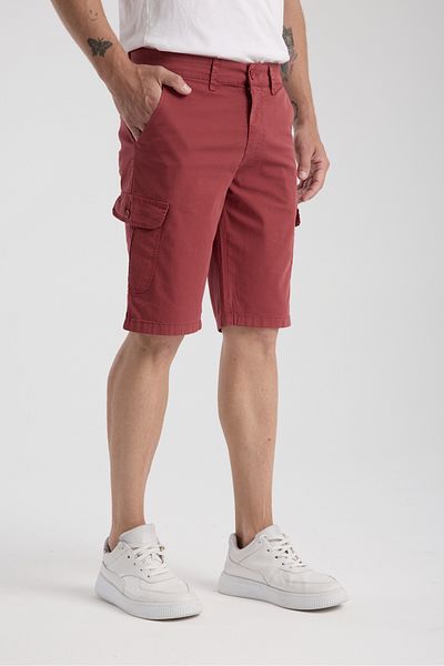 muzzo jeans Red Chino Shorts with Cargo Pockets