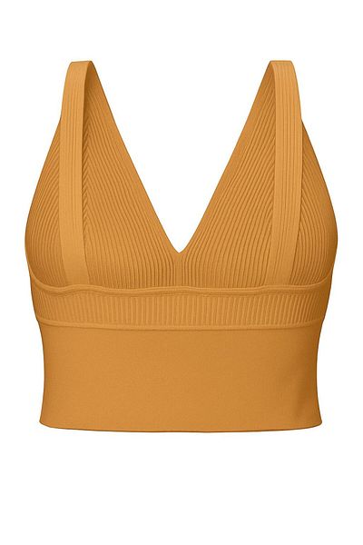 Perryes Women's Thin Strap Knitwear Stylish Crop Top Blouse\Bustier Beige