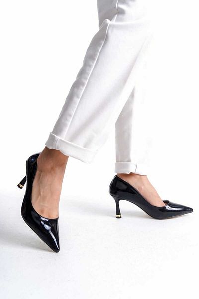 v.s.h velvet Women's Stiletto Patent Leather Closed Back Stylish Women's Stiletto