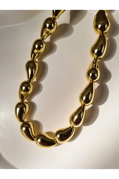Mirage Design Gold Detailed Steel Necklace 23