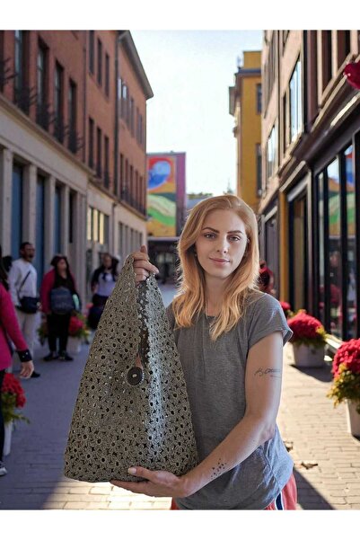 Genel Markalar El Örgüsü Rafya İp Heybe Çanta, Çiçek Çanta