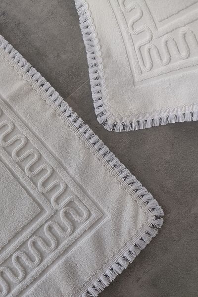 Sevim Set of 2 Tassel Foot Towels-50 X 70 Cm-100% Cotton Mop