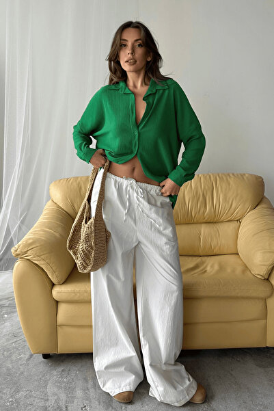 Paw Garage Γυναικείο καλοκαιρινό πουκάμισο Olivia oversized από υφασμάτινο ύφασμα