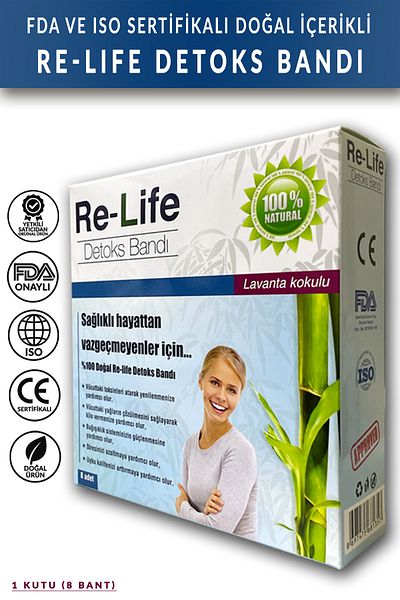 Relife Detox Foot Patch 1 Box (8 Bands) Detox Tape