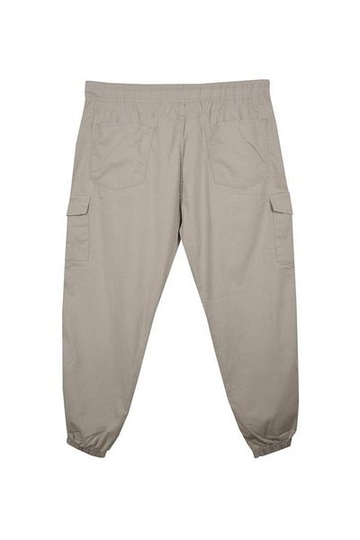 marufshop Large Size Lycra Jogger Pants with Cargo Pockets Stone