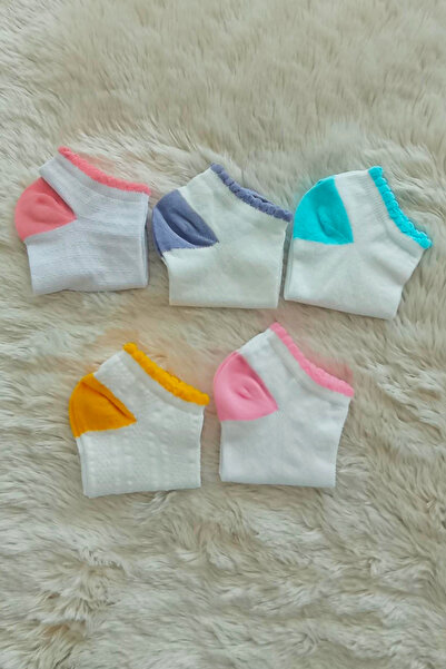 Esinti 5 пар жіночих базових шкарпеток без швів, білі, до щиколотки, з кольоровим візерунком, 5 пар