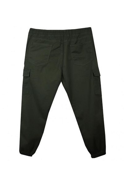 marufshop Large Size Lycra Jogger Pants with Cargo Pockets Green