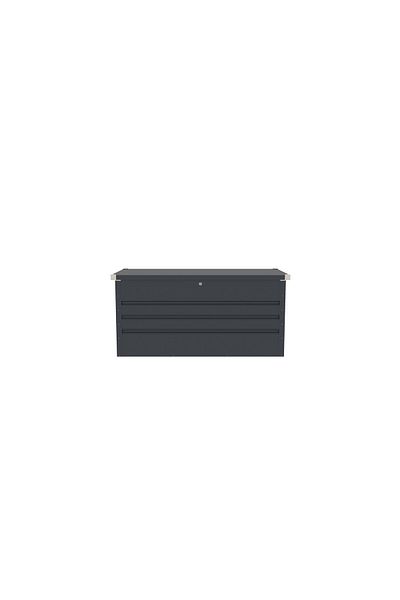 KlugMeister Metal garden storage box, KLUGMEISTER Max B, dimensions 132x61x62 cm, color Gray