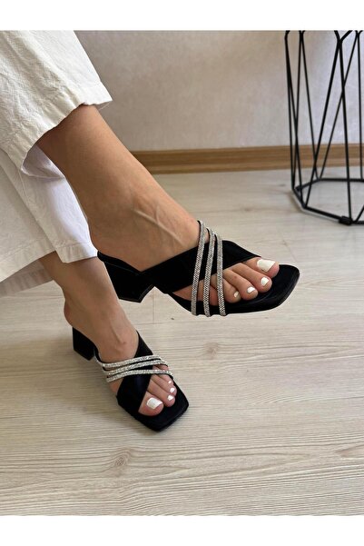 DERİ KABUSU Stone Heeled Slippers 918