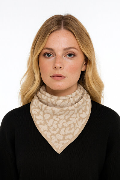 Sebir Moda Φουλάρι πλεκτό με σχέδιο λεοπάρ