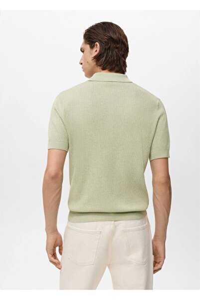 MANGO Man Ribbed Knitted Polo Shirt