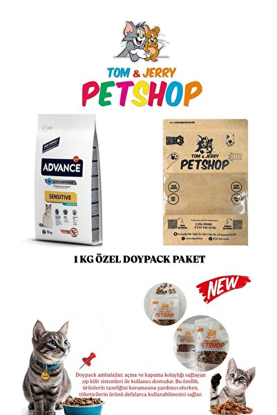 Advance TOM&JERRYPETSHOP - Sensitive Somonlu Kısırlaştırılmış Kedi Maması 1 Kg