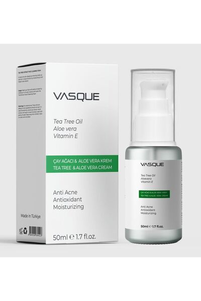 VAS.QUE Vasque Çay Ağacı Jel Krem 50 ml - Sivilce Ve Siyah Nokta Karşıtı, Hyaluronik Asitli