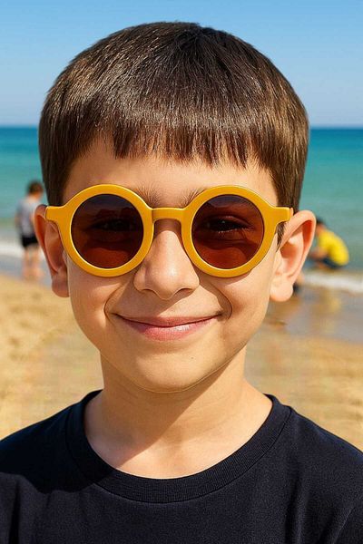 Uniquetrenders نظارات شمسية دائرية للأطفال بعمر 3-8 سنوات نظارات شمسية للأطفال