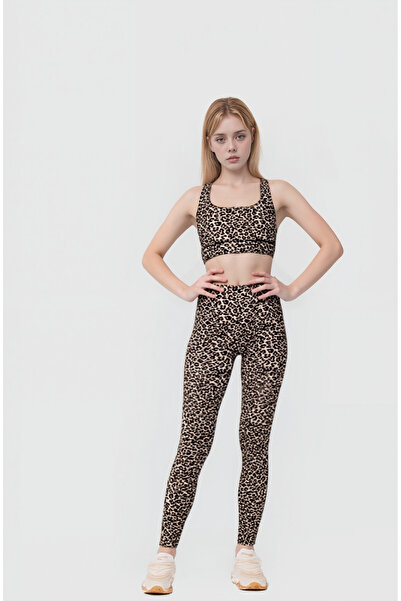 Klotho MAIA Women's Leopard Patterned Leggings & Bra Set
