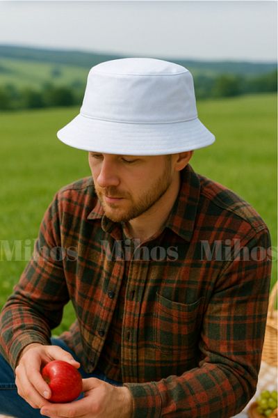 Mihos Unisex White Bucket & Bucket Hat