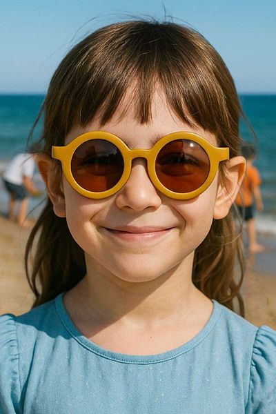 Uniquetrenders نظارات شمسية دائرية للأطفال بعمر 3-8 سنوات نظارات شمسية للأطفال