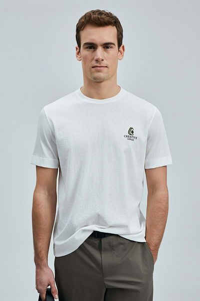 Lufian 111020263 Olıvıa Modern Graphic T- Shirt Men's T-Shirt White