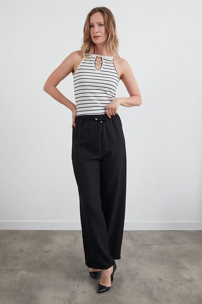 Fulla Moda Palazzo Fabric - Elastic Waist Trousers