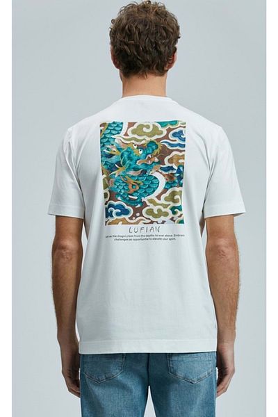 Lufian 111020242 Valor Modern Graphic T- Shirt Men's T-Shirt White