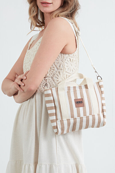 Fulla Moda Basic Yazı Baskılı Keten Çanta