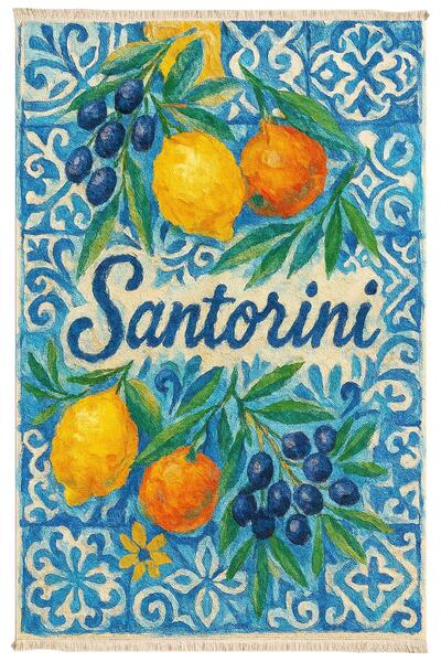 Markaev Santorini Baskılı Dokuma Taban Halı 261 YNG