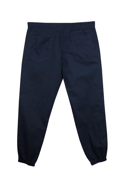 marufshop Elastic Leg Lace-Up Oversized Gabardine Trousers Navy Blue Suitable for Men 118 -156 Kilos