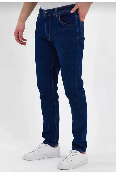 Avcı Men's Navy Blue Straight Classic Relaxed Cut Regular Fit Lycra Denim Jeans