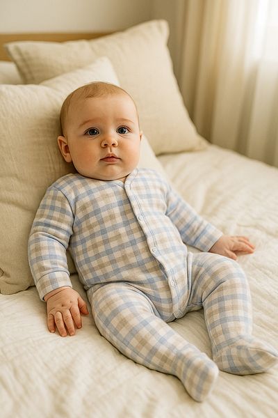 cimcim baby Plaid Baby Rompers